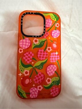 Casetify Orange Pink Cherry Pattern Phone Case - IPhone 14 Pro